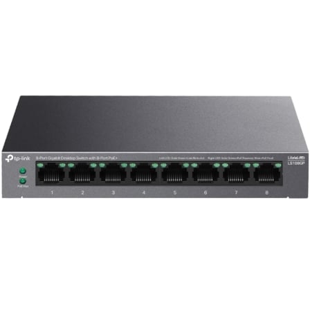 Switch TP-Link LS108GP 8 Puertos/ RJ-45 10/100/1000/ PoE+